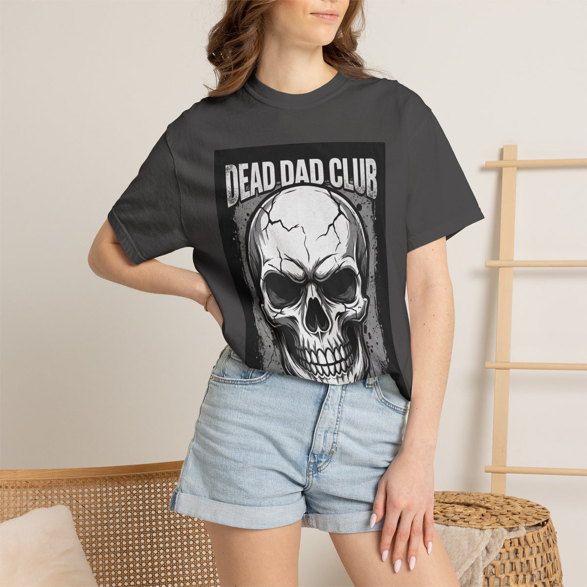 Dead Dad Club Skull Tee — 'Death Built Me' Graphic T‑Shirt