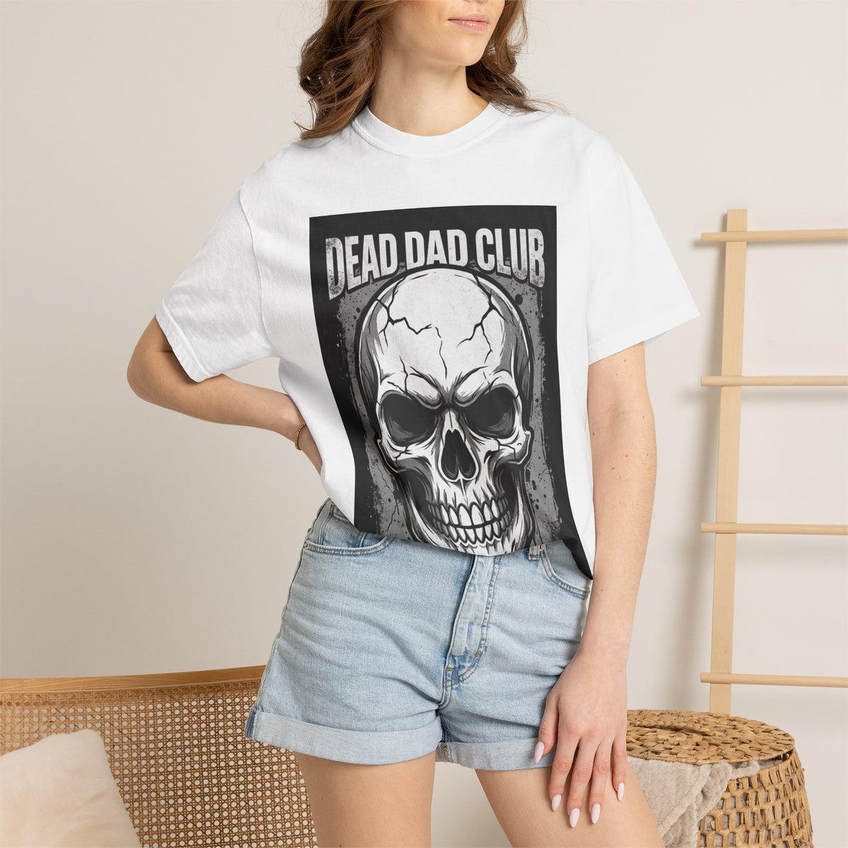 Dead Dad Club Skull Tee — 'Death Built Me' Graphic T‑Shirt