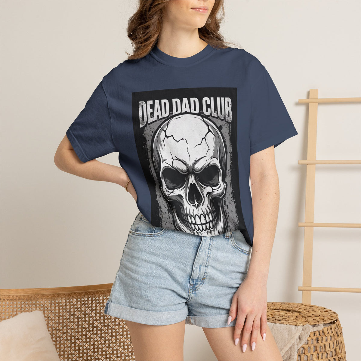 Dead Dad Club Skull Tee — 'Death Built Me' Graphic T‑Shirt