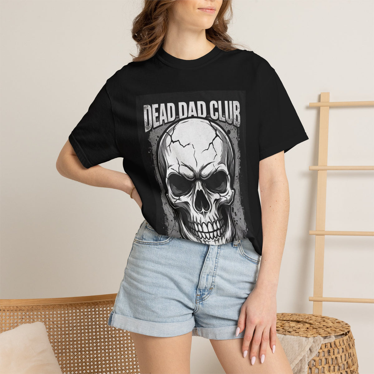 Dead Dad Club Skull Tee — 'Death Built Me' Graphic T‑Shirt